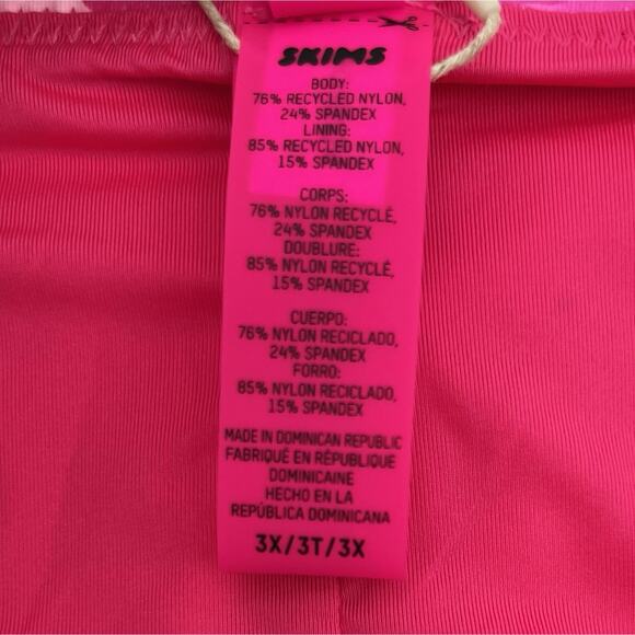 NWT SKIMS 3X Recycled Swim Hipster Bikini Bottom Hot Pink Camo Logo BRAND NEW - Picture 10 of 12